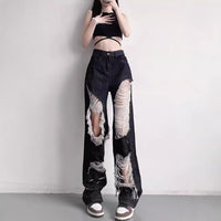 Rebel Threads Distressed Denim Flares