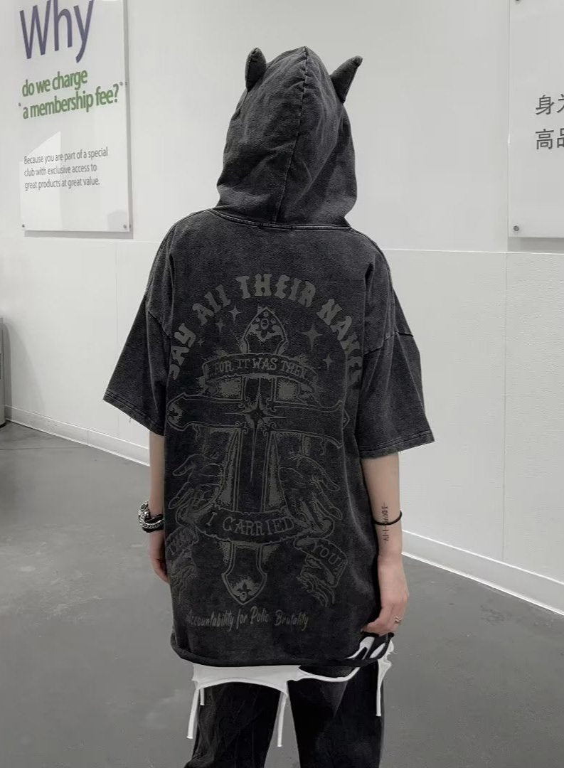 Edgy Crossroads Oversized Hoodie