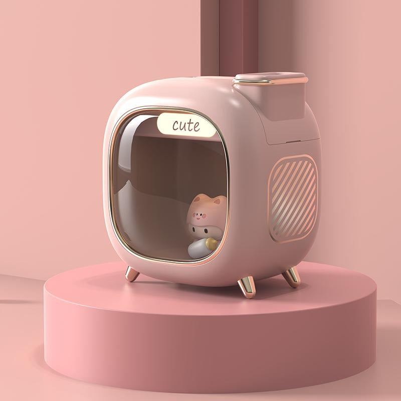 Retro TV Kitty Humidifier with LED Night Light