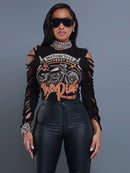 Legendary Ride Cutout Sleeve Top