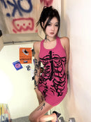 Dark Femme Ribcage Mini Dress