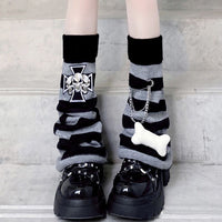 Skull Stripes Slouchy Socks