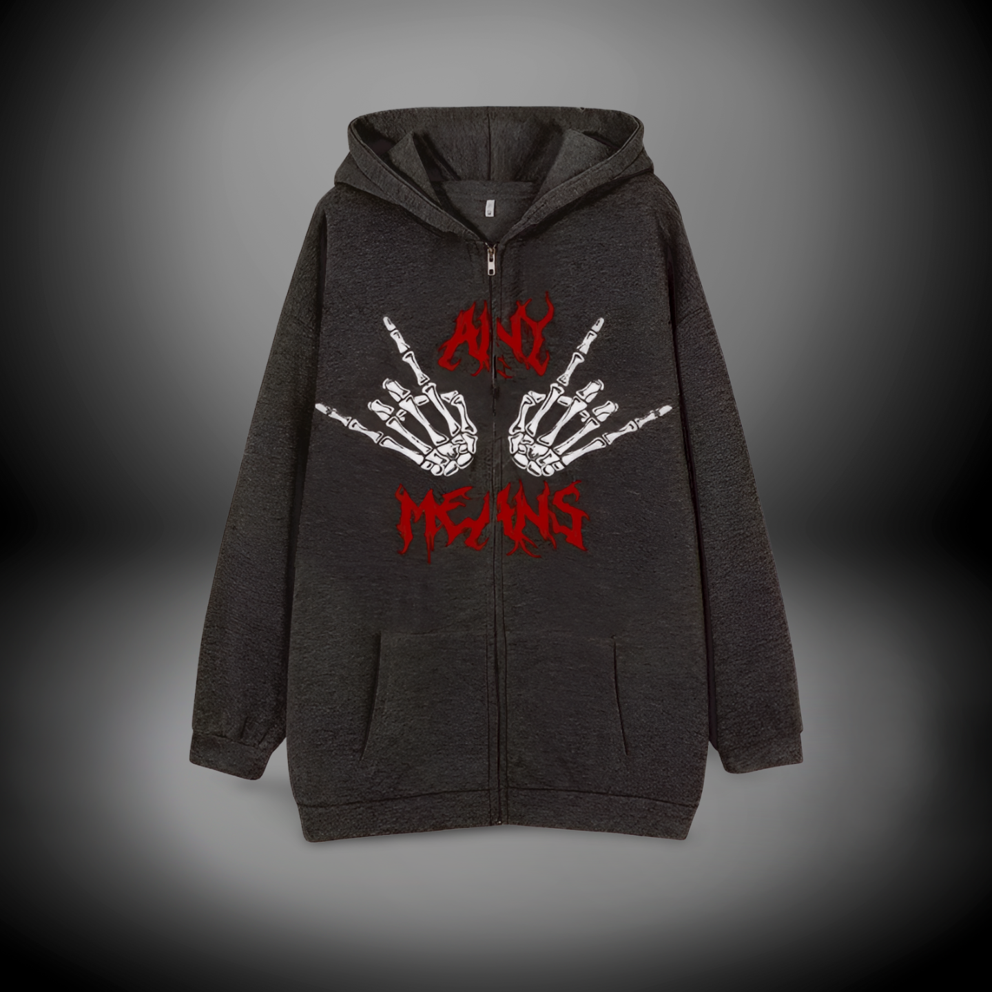 Rebel Bones Zip-Up Hoodie