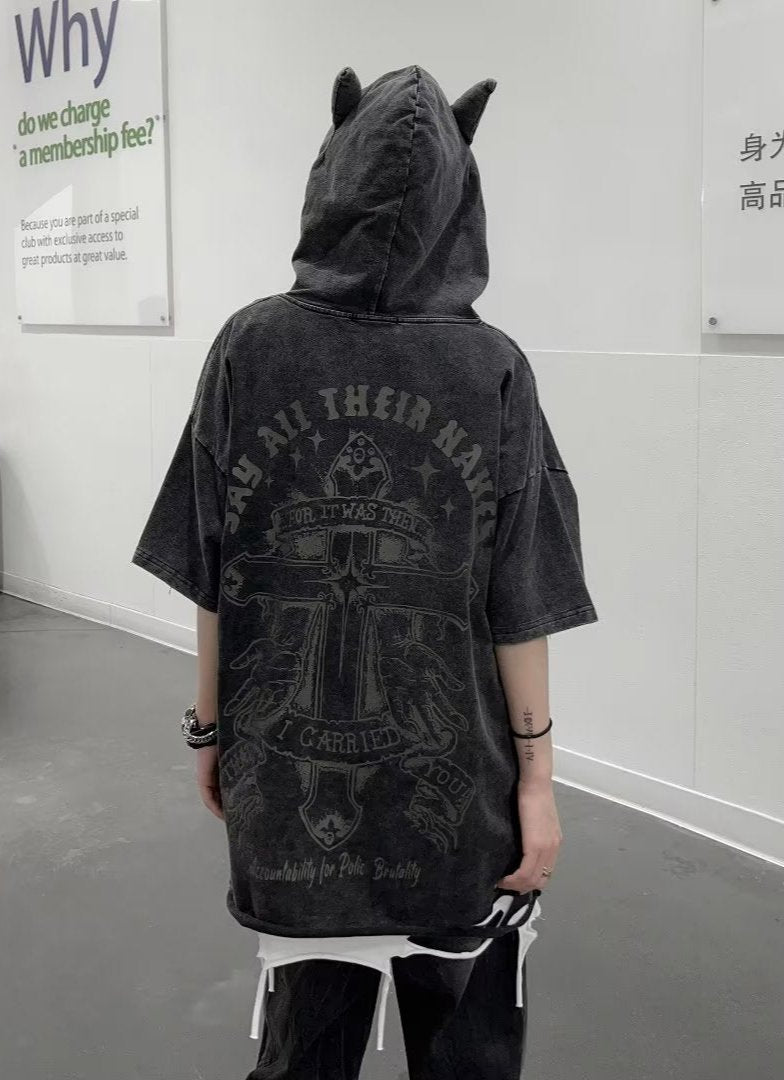 Edgy Crossroads Oversized Hoodie