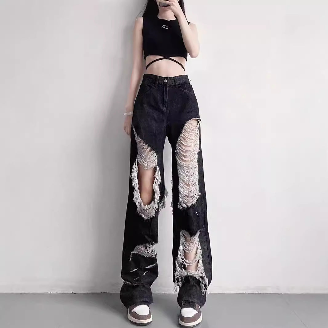 Rebel Threads Distressed Denim Flares