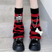 Skull Stripes Slouchy Socks