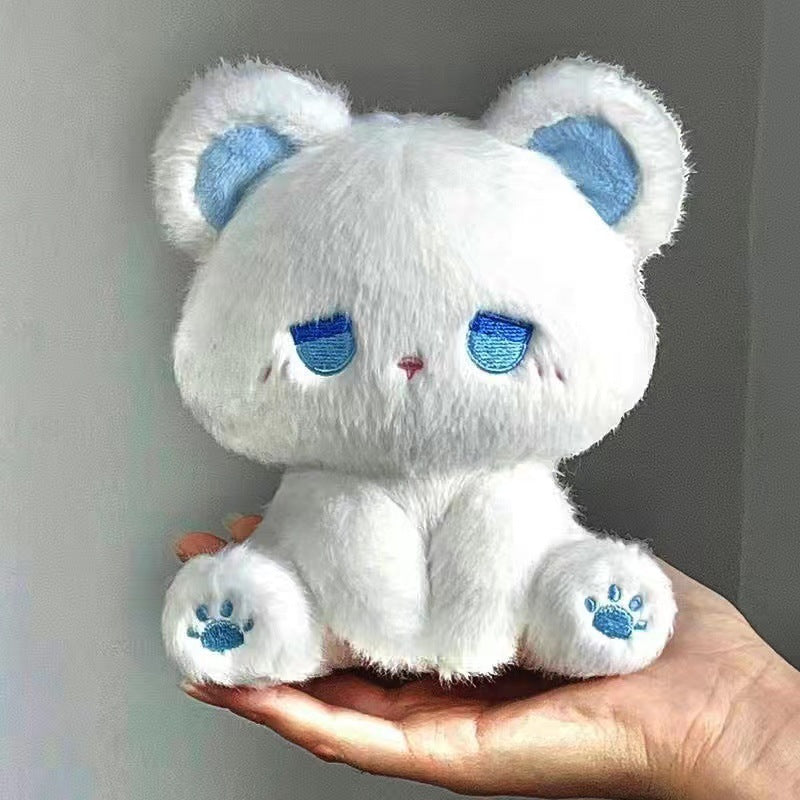 White and blue bear sitting posture / 15cm0.1kg