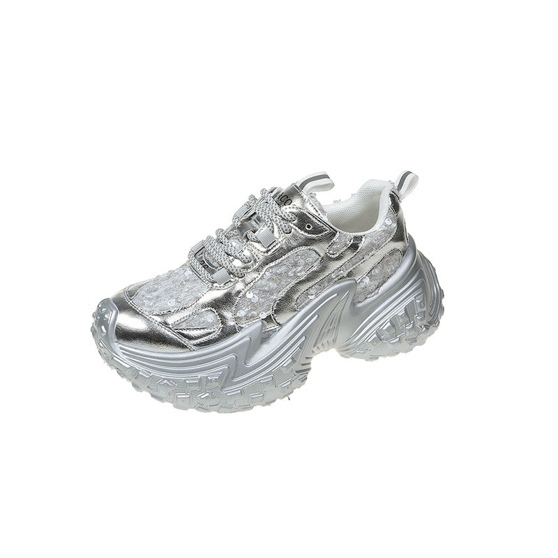 Lunar Luxe Silver Platform Sneakers