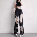 Rebel Threads Distressed Denim Flares